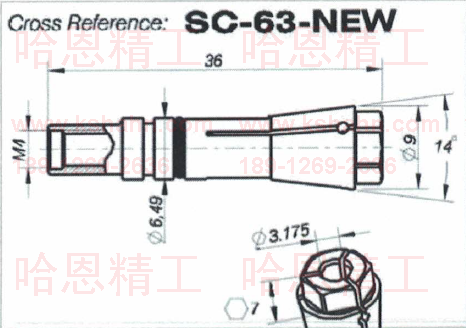 TECNOPINZ COLLET SC-63-NEW Precise-SC53/63
