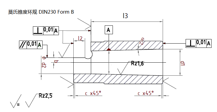 莫氏锥度环规DIN230 Form B